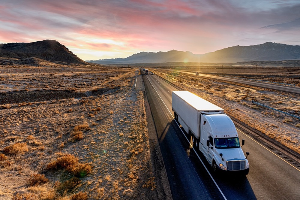 A truck on the road.