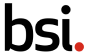 The logo of the British Standards Institution (BSI) featuring the text "bsi" in lowercase black letters with a small red circle next to the "i," symbolizes their commitment to quality and training excellence.